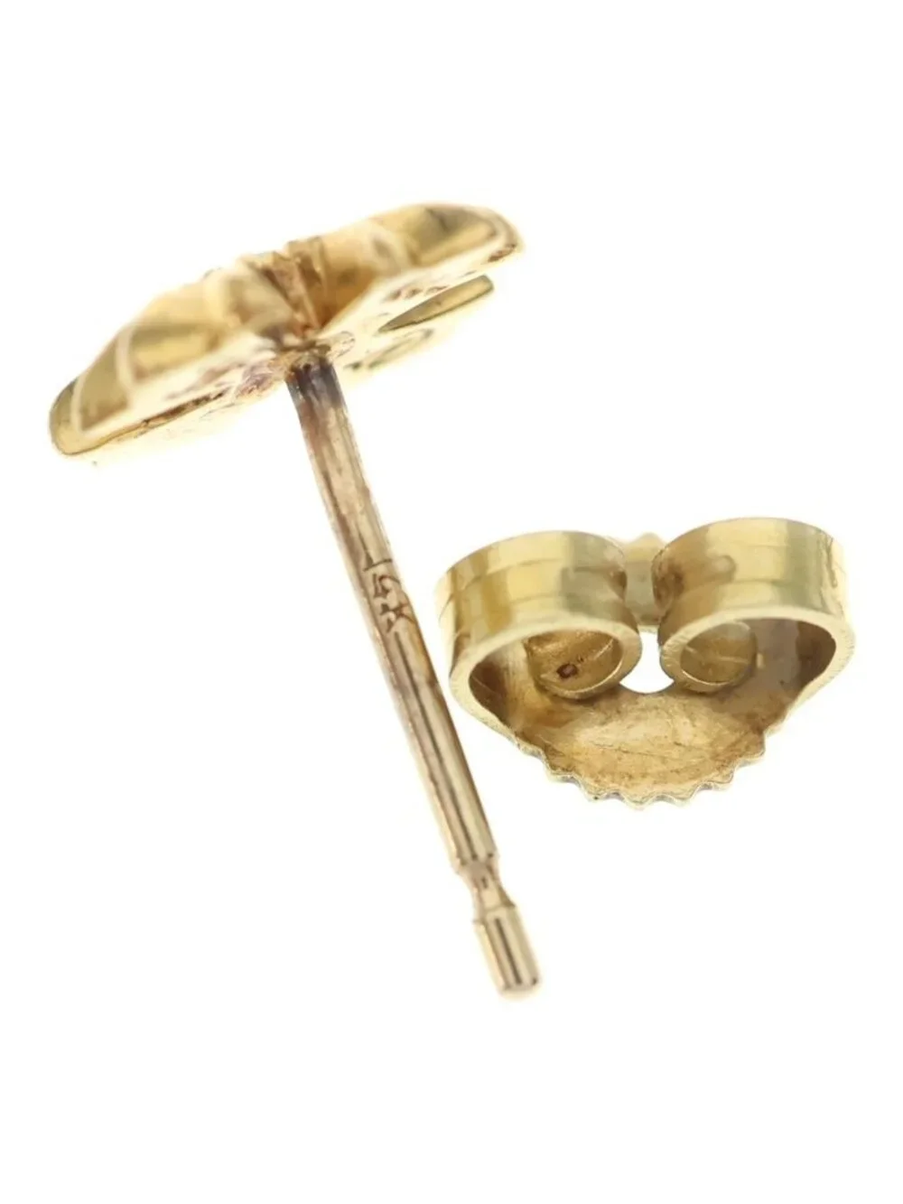 Chrome Hearts 22K No2 CH Plus Stud Gold Earrings
